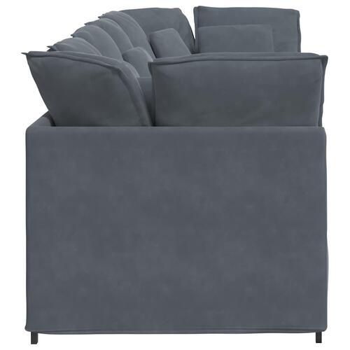 Modulsofa med hynder fløjl mørkegrå