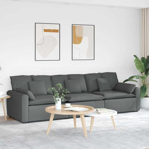 Modulsofa med hynder mørkegrå