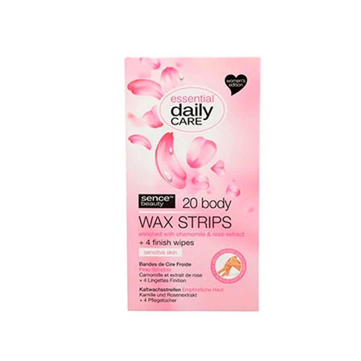 Sence voksstrips til krop - Følsom hud, 20 stk + renseservietter billede