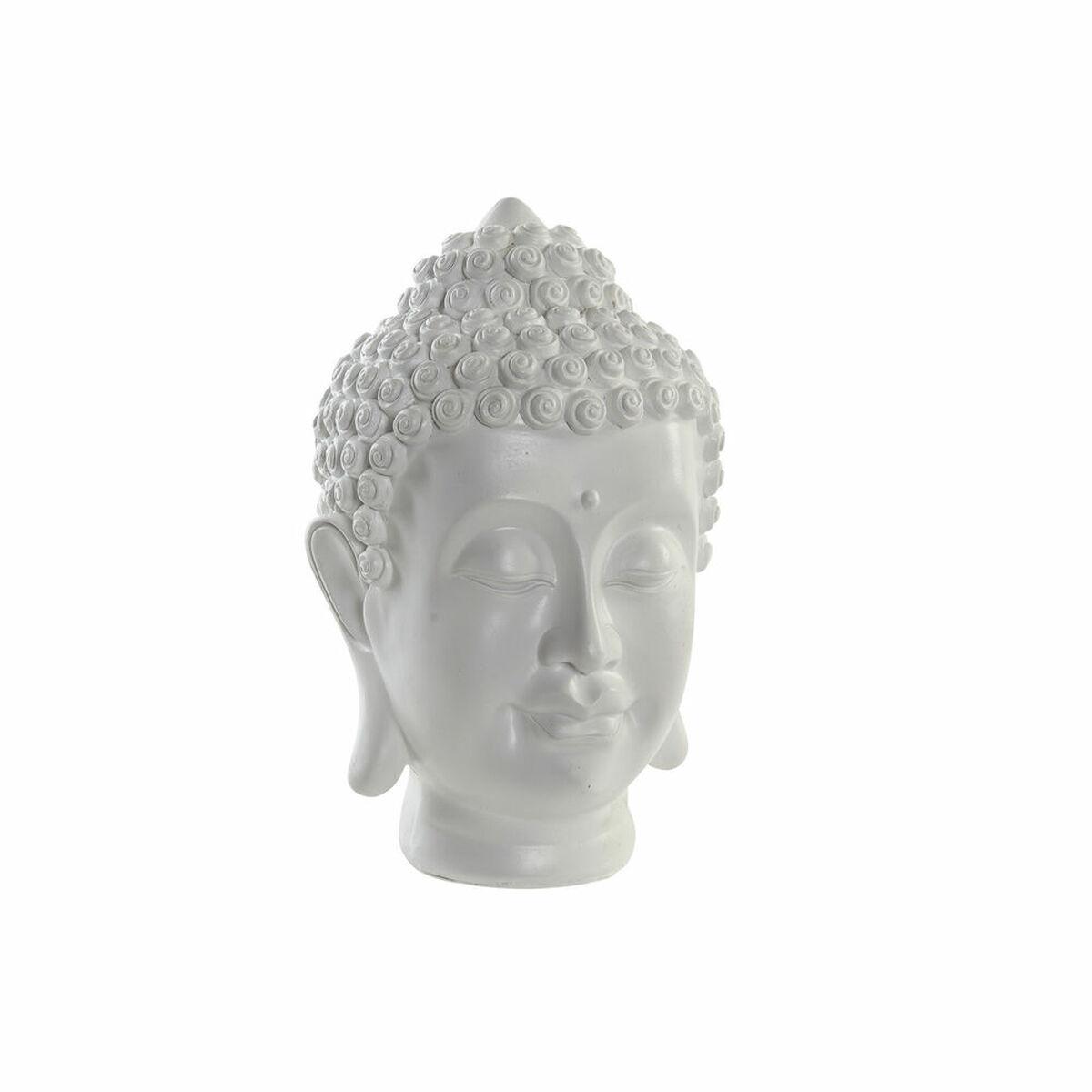 Dekorativ Buddha figur - hvid harpiks 20 × 20 × 30 cm
