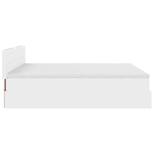 Osmannisk seng med madrasser & LEDs 160x200 cm kunstlæder hvid