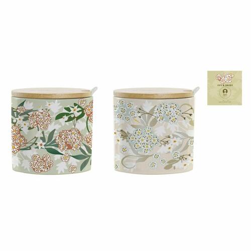 Sukkerskål DKD Home Decor Bambus Dolomite (7,5 x 7,5 x 7,5 cm)
