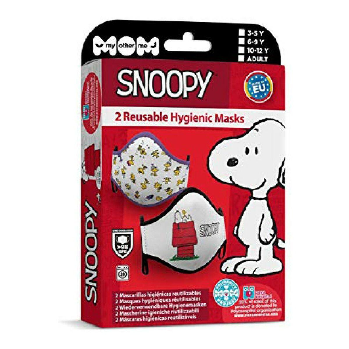 Mundbind stof genanvendelig Snoopy voksen - 2 stk