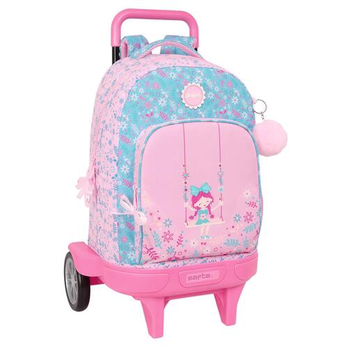 Skolerygsæk med Hjul Safta Swing Multifarvet 33 x 45 x 22 cm