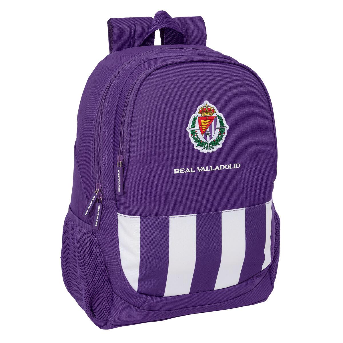 Skoletaske Real Valladolid C.F. - hvid/lilla 32 × 44 × 16 cm