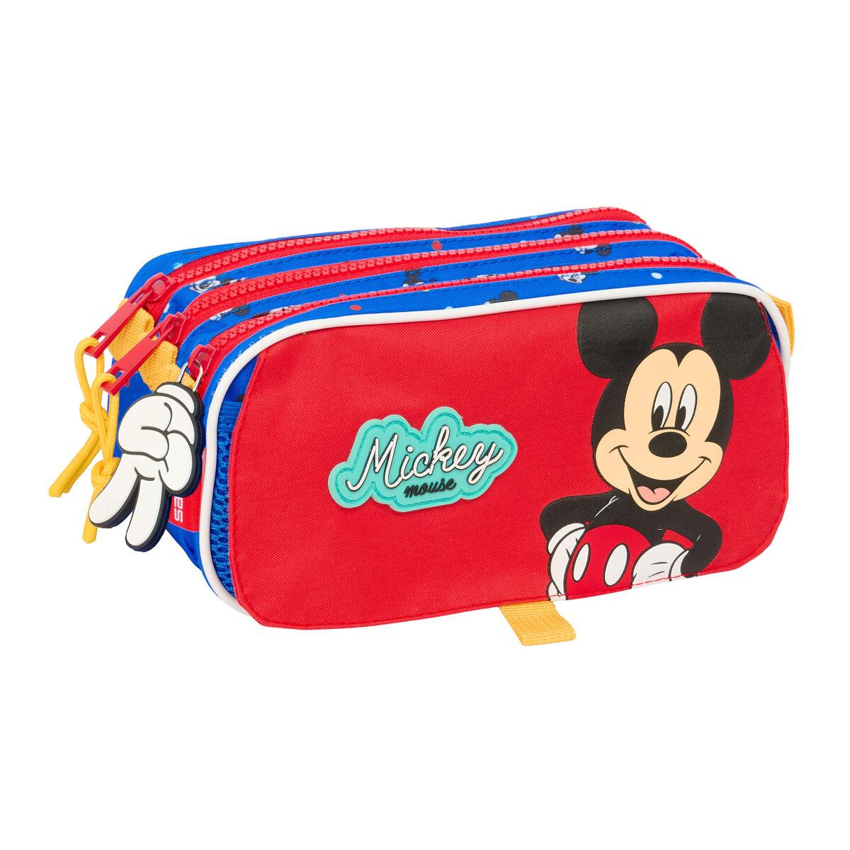 Tredobbelt penalhus Mickey Mouse Clubhouse - Blå 21,5 × 10 × 8 cm