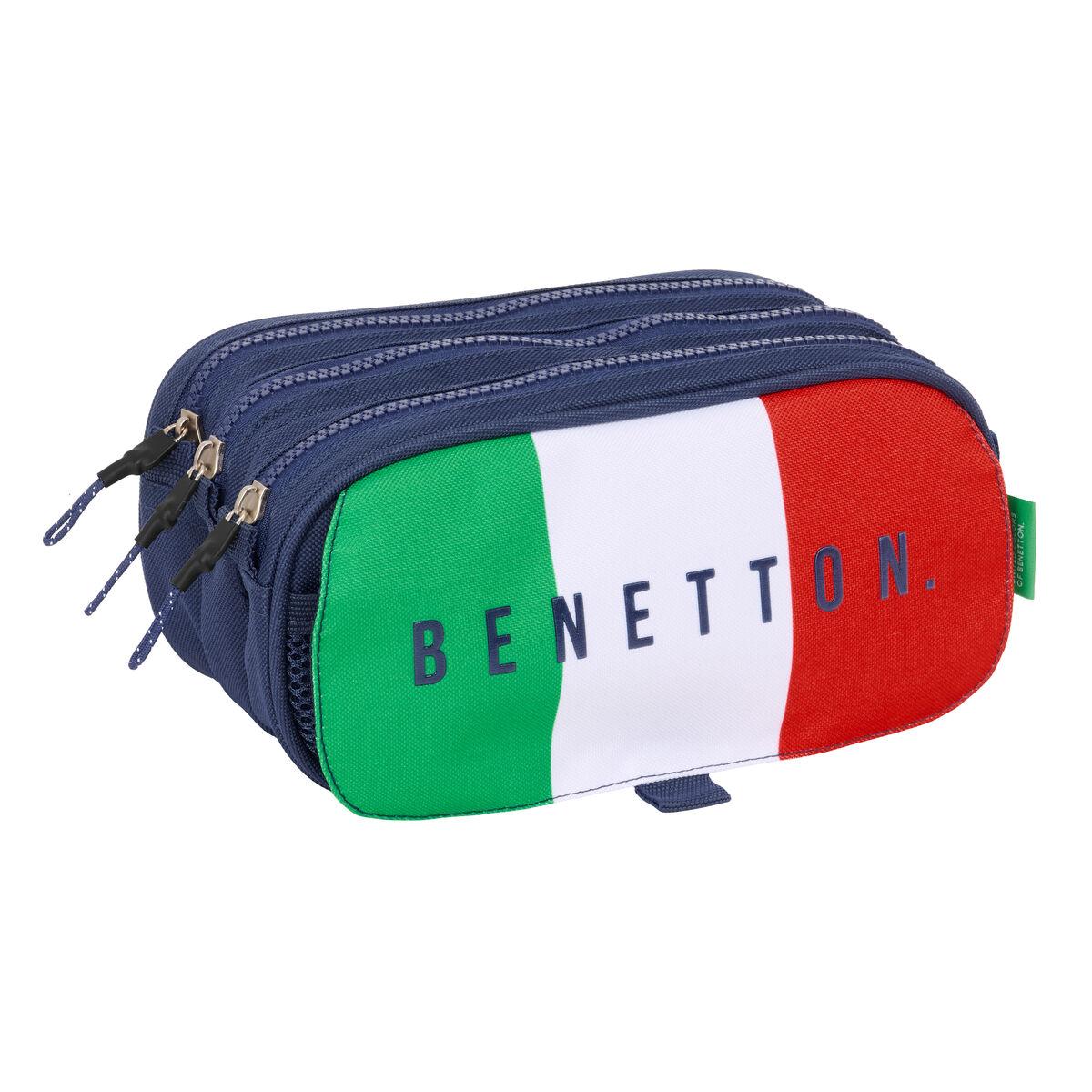 Benetton tredobbelt penalhus - Flag, marineblå 21,5 × 10 × 8 cm