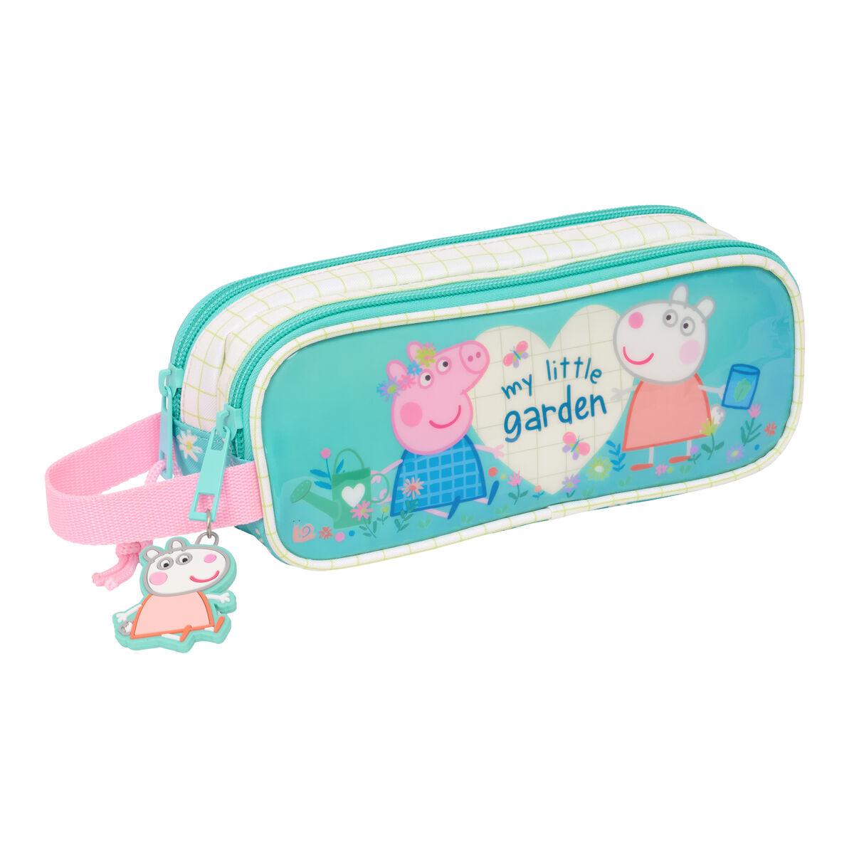 Peppa Pig penalhus - Dobbelt carry-all, Gul/Mint, 21 × 8 × 6 cm