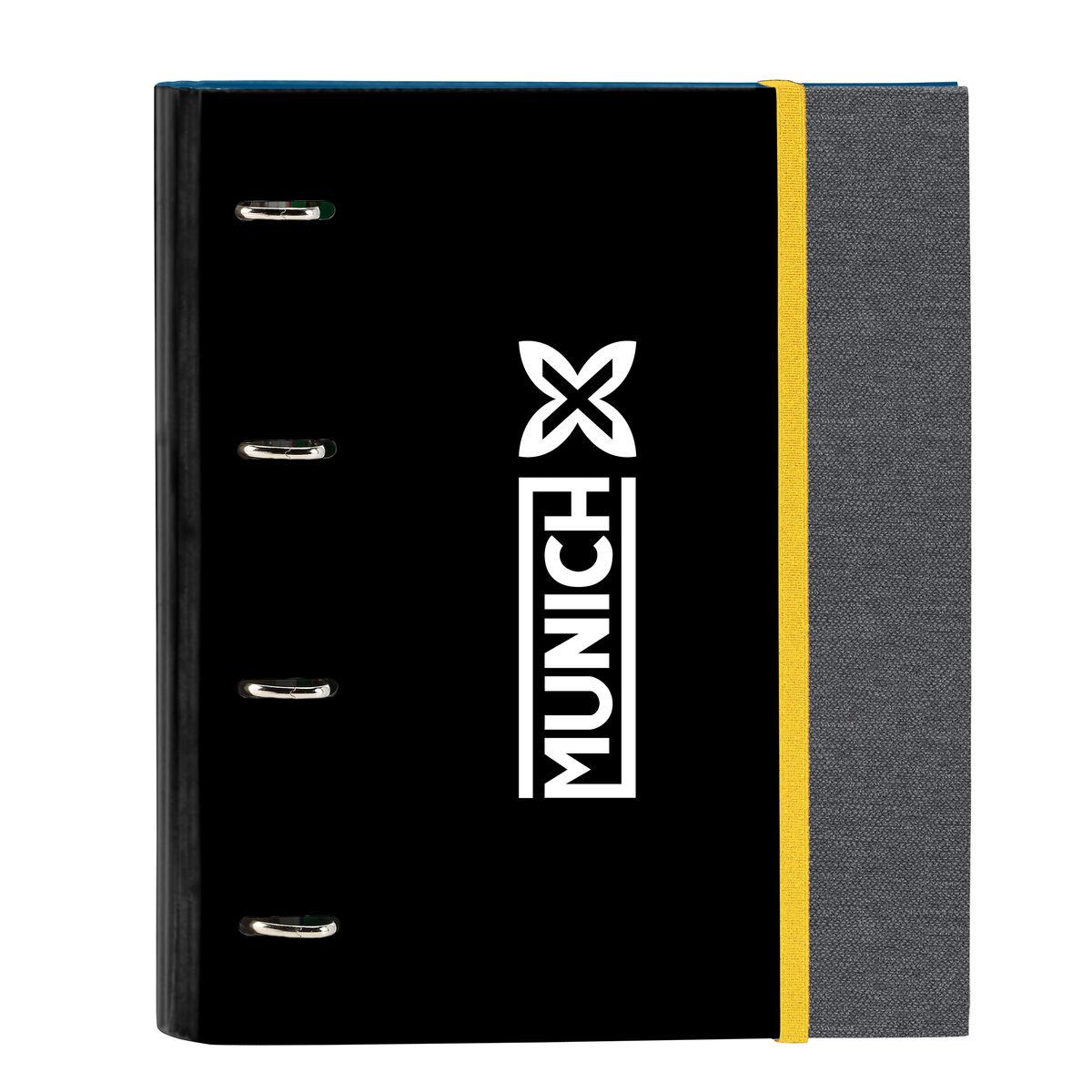 Munich Topo ringbind - sort, 27 × 32 × 3,5 cm (4-ring)