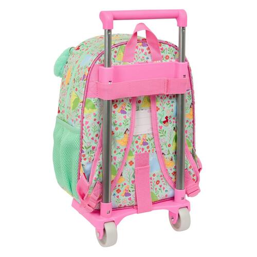 Skolerygsæk med Hjul Disney Princess Bloom Grøn Pink 26 x 11 x 67 cm 26 x 34 x 11 cm
