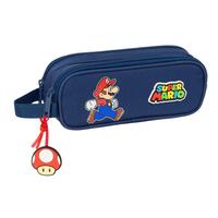 Dobbelt carry-all Super Mario Trick Rød Mørkeblå 21 x 8 x 6 cm