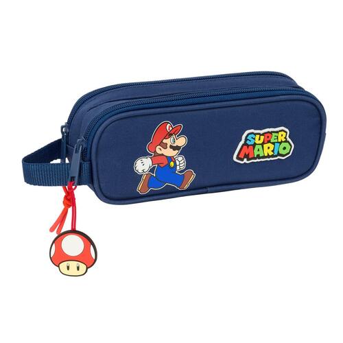 Dobbelt carry-all Super Mario Trick Rød Mørkeblå 21 x 8 x 6 cm