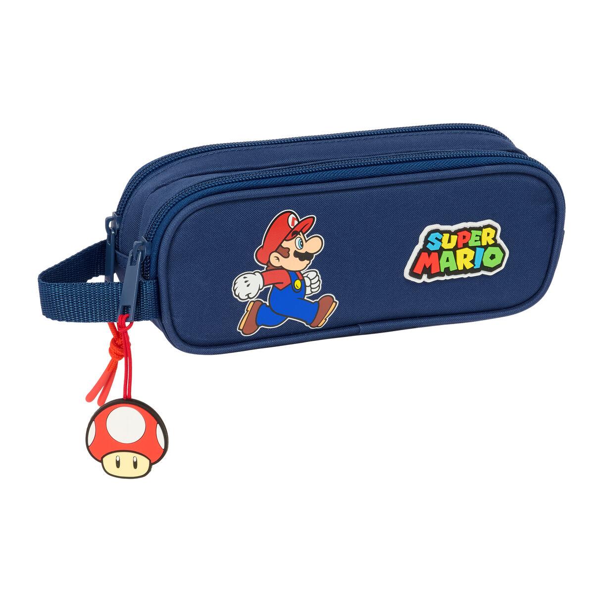 Dobbelt carry-all Super Mario Trick Rød Mørkeblå 21 x 8 x 6 cm