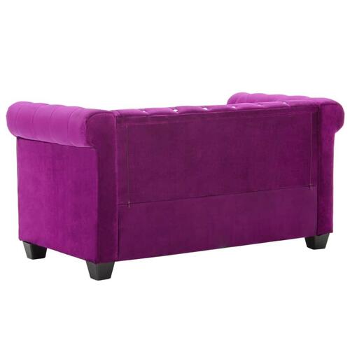 2-personers chesterfieldsofa fløjlsbetræk 146 x 75 x 72 lilla