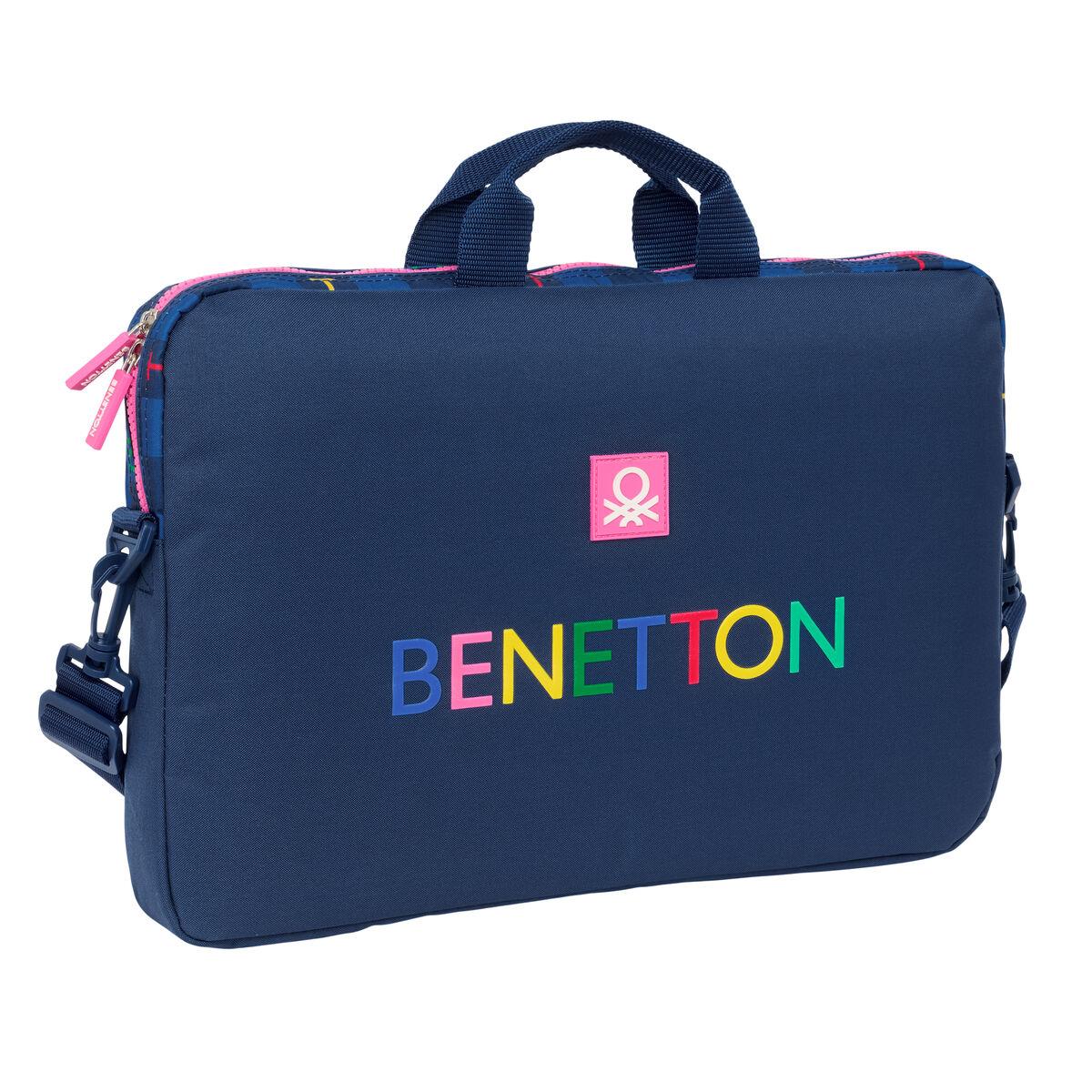 Laptop sleeve Benetton Damero - marineblå 15,6" (40 × 27 × 4 cm) billede