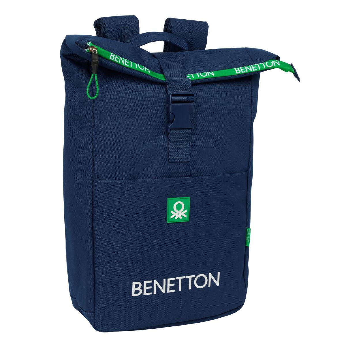 Benetton laptop-rygsæk - marineblå, 28 × 42 × 13 cm