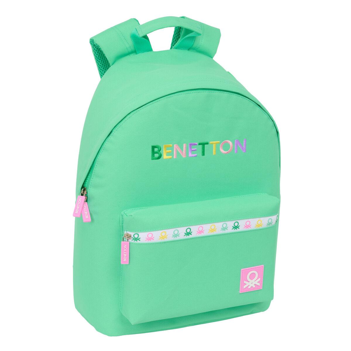 Benetton laptop-rygsæk - grøn, 31 × 41 × 16 cm
