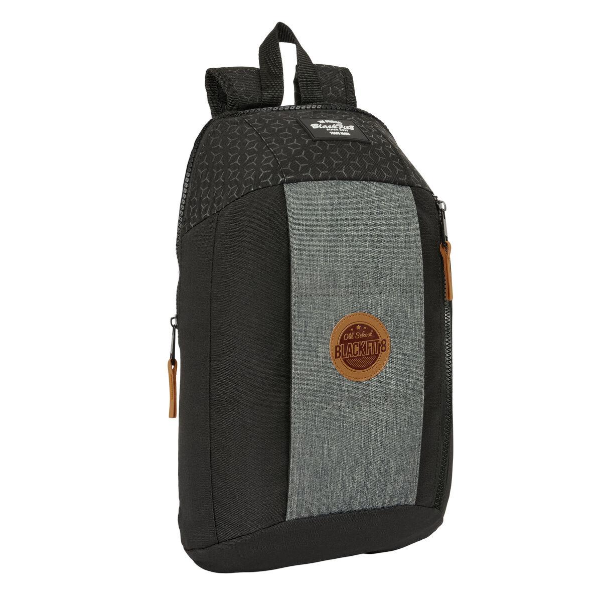 Casual Rygsæk BlackFit8 Old school Sort Grå 22 x 39 x 10 cm