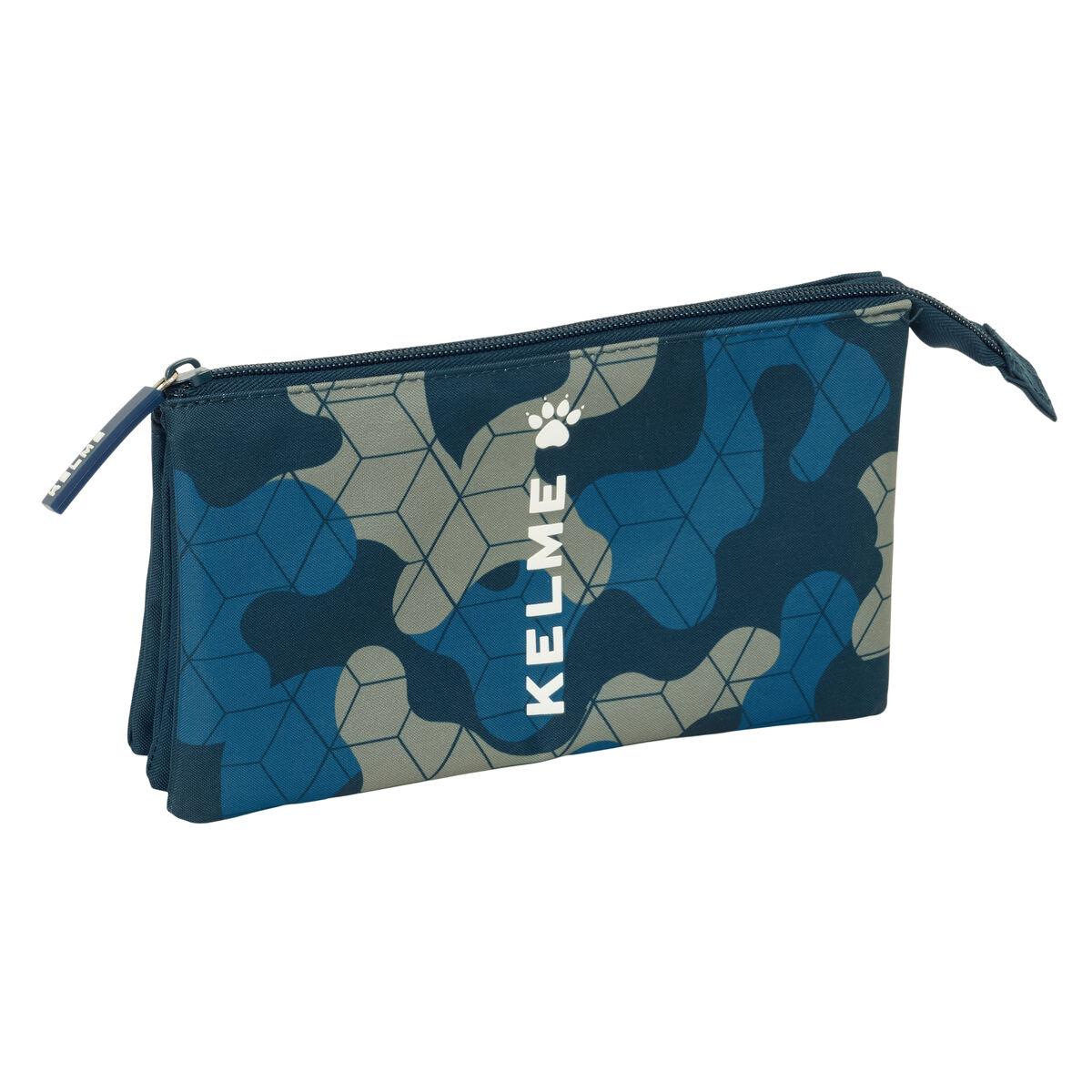 Penalhus med 3 rum Kelme Epic - marineblå 22 × 12 × 3 cm