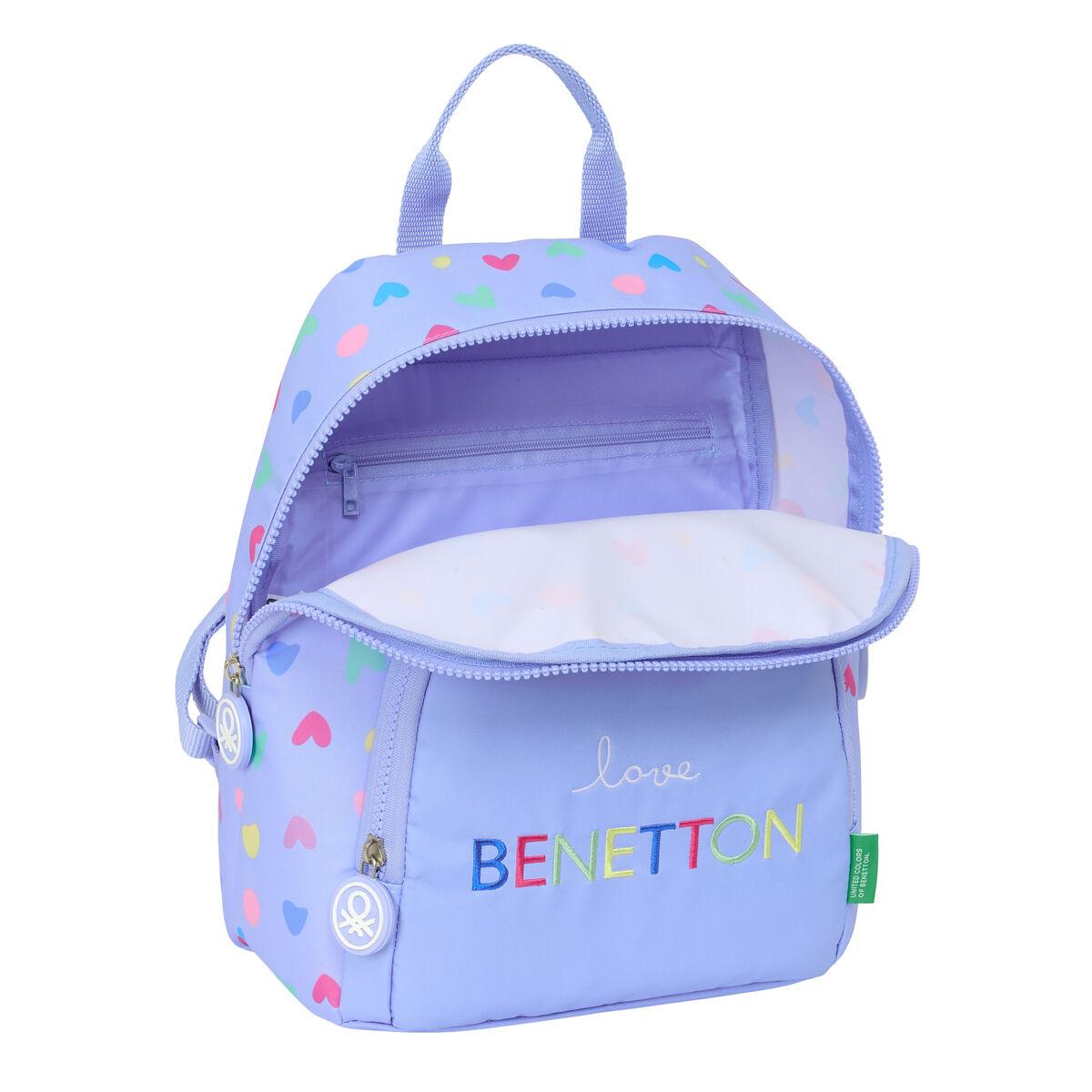 Benetton rygsæk - lila/syren, 25 × 30 × 13 cm billede