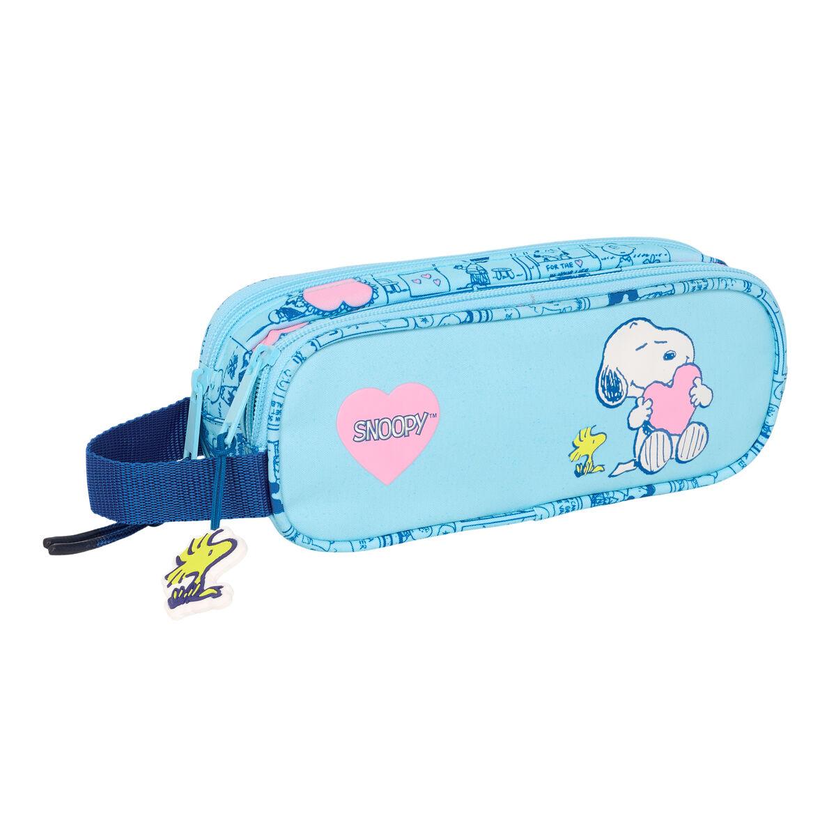 Snoopy penalhus - Dobbelt carry-all, lyseblå 21 × 8 × 6 cm