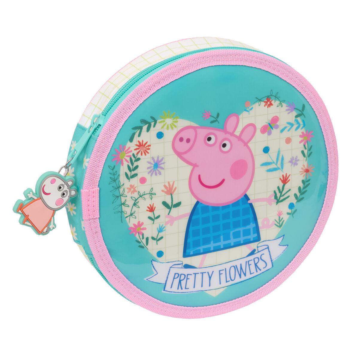 Peppa Pig penalhus med tilbehør - Pretty Flowers, gul/mint, 18 dele