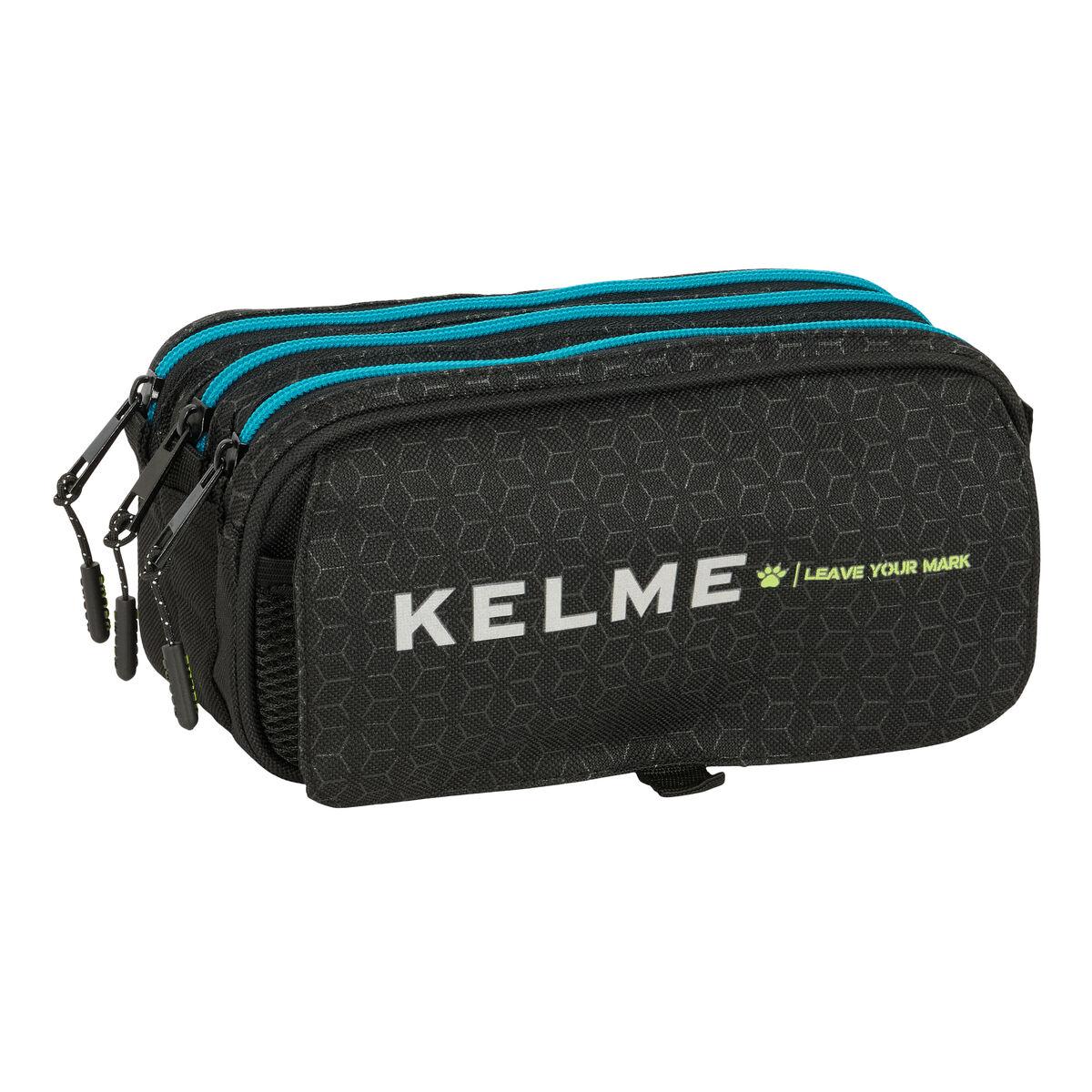 Penalhus Kelme Iron - tredobbelt, sort, 21,5 × 10 × 8 cm