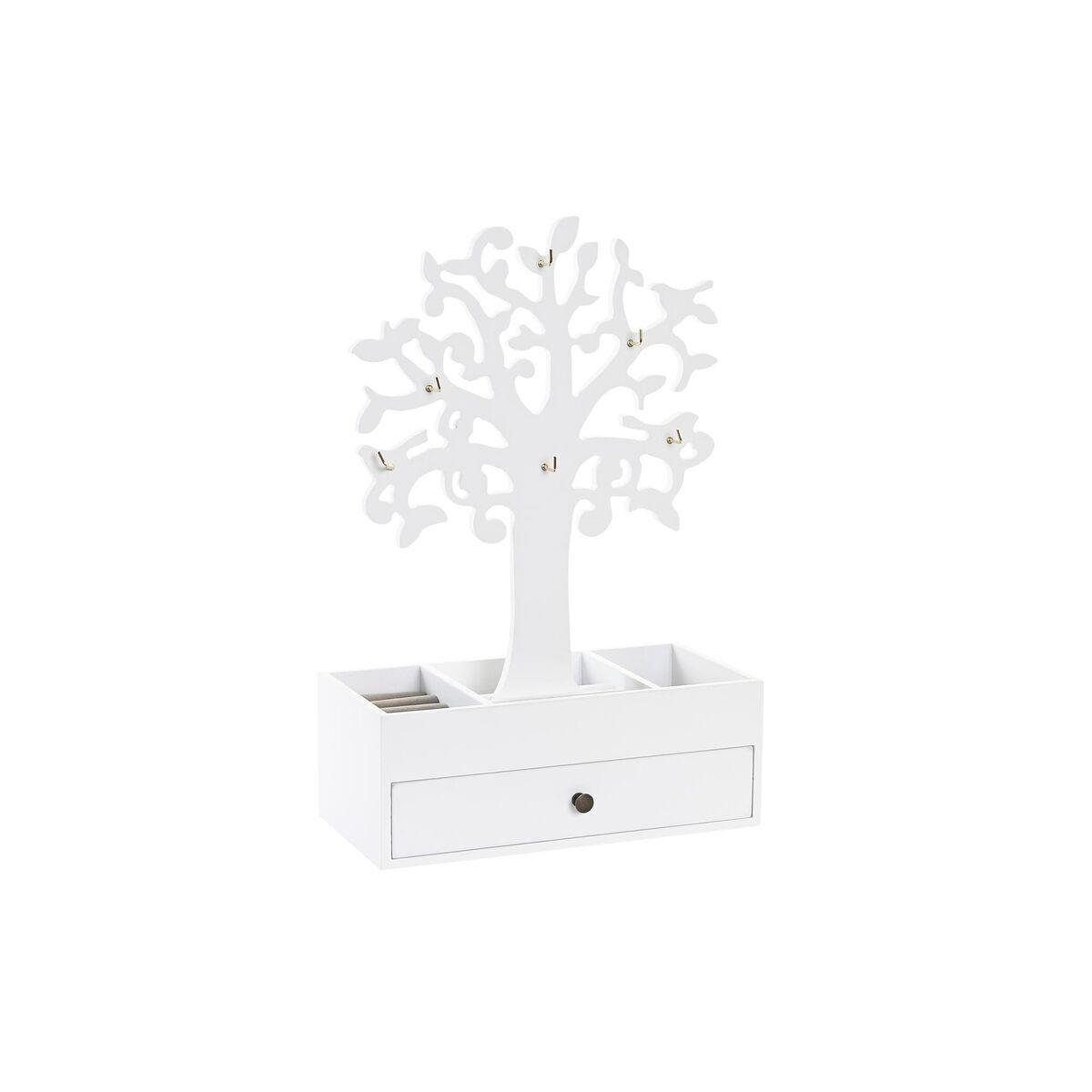 Smykkeskrin DKD Home Decor Hvid Træ MDF (24 x 12 x 36 cm)