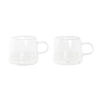 Dele kaffekopsæt DKD Home Decor Krystal Gennemsigtig Borosilikatglas (80 ml)
