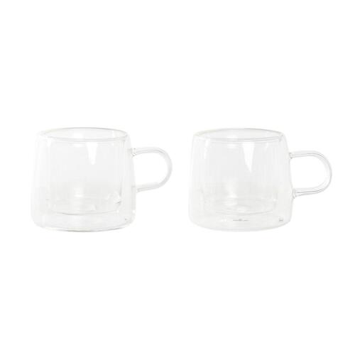 Dele kaffekopsæt DKD Home Decor Krystal Gennemsigtig Borosilikatglas (80 ml)