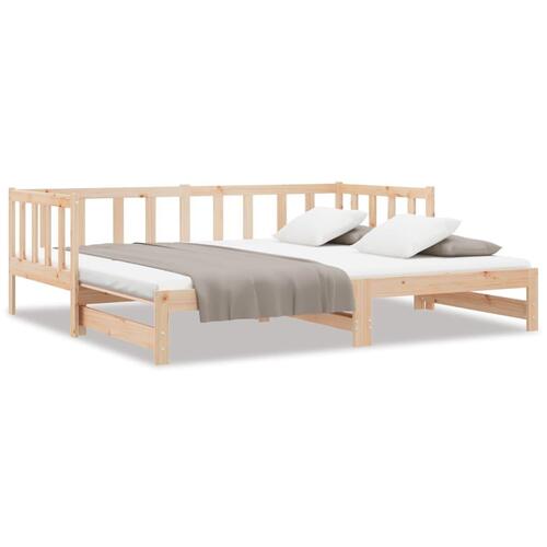 Daybed med udtræk 2x(80x200) cm massivt fyrretræ