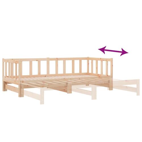 Daybed med udtræk 2x(80x200) cm massivt fyrretræ
