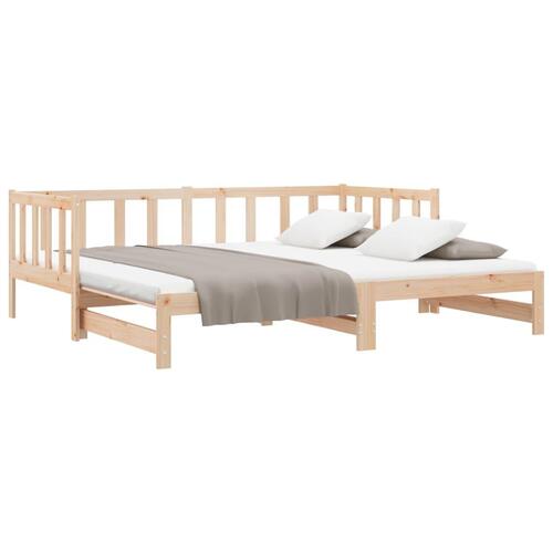 Daybed med udtræk 2x(80x200) cm massivt fyrretræ