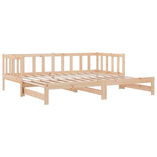 Daybed med udtræk 2x(80x200) cm massivt fyrretræ