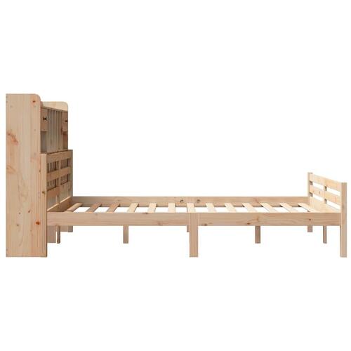 Seng med reol uden madras 160x200 cm massivt fyrretræ