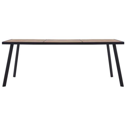 Spisebord 200x100x75 cm MDF sort og lyst træ