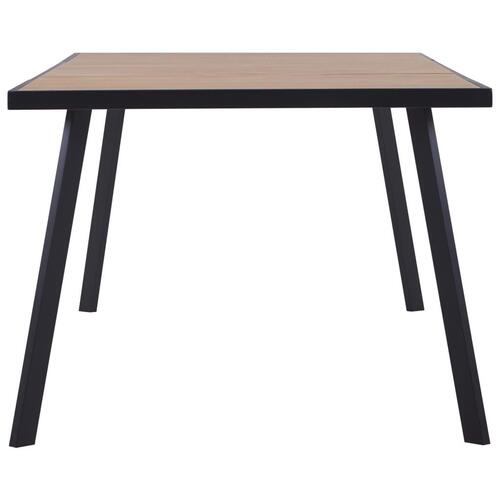 Spisebord 200x100x75 cm MDF sort og lyst træ