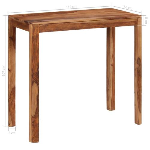 Barsæt 5 dele 115x56x107 cm massivt træ