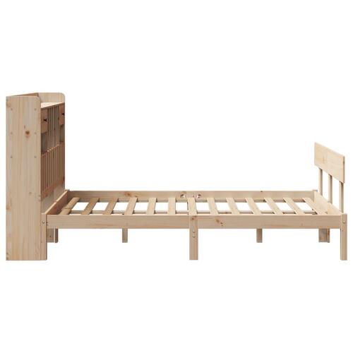 Seng med reol uden madras 135x190 cm massivt fyrretræ
