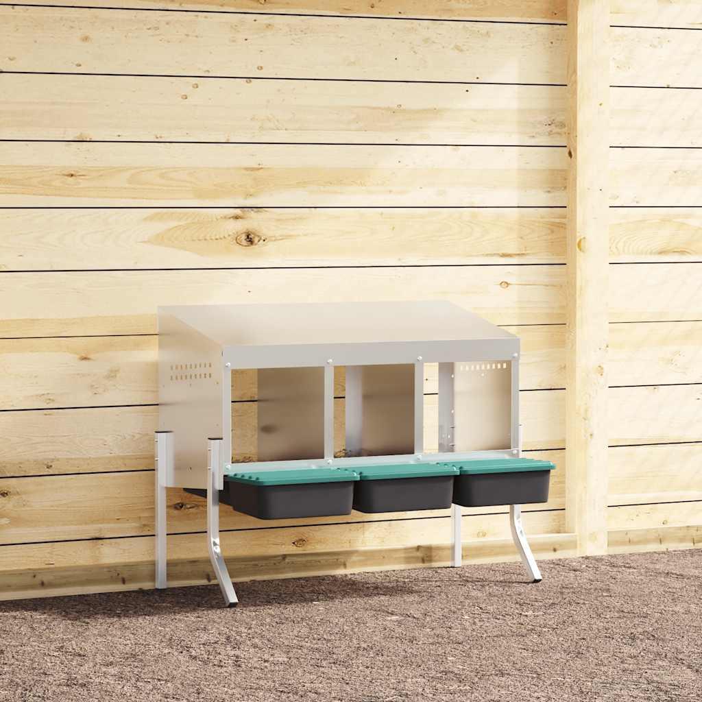 Redekasse til høns med 3 rum og ben galvaniseret stål