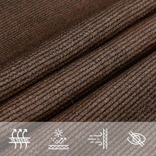 Solsejl 4/5 × 4 m trapez - HDPE 160 g/m², brun