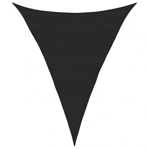 Trekantet solsejl 5×7×7 m - HDPE 160 g/m², sort