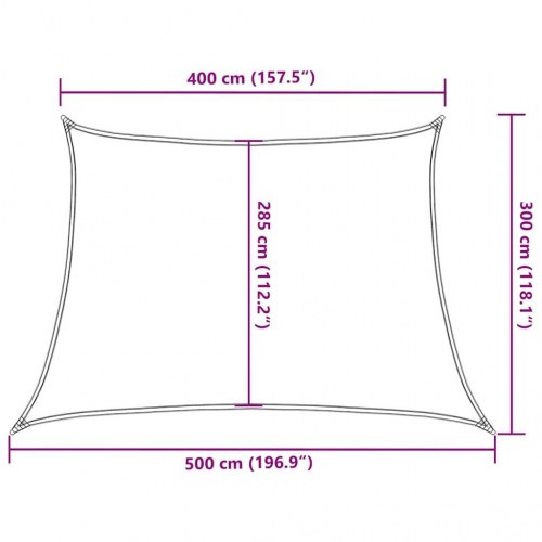 Solsejl i HDPE 4/5 × 3 m - trapezformet, orange
