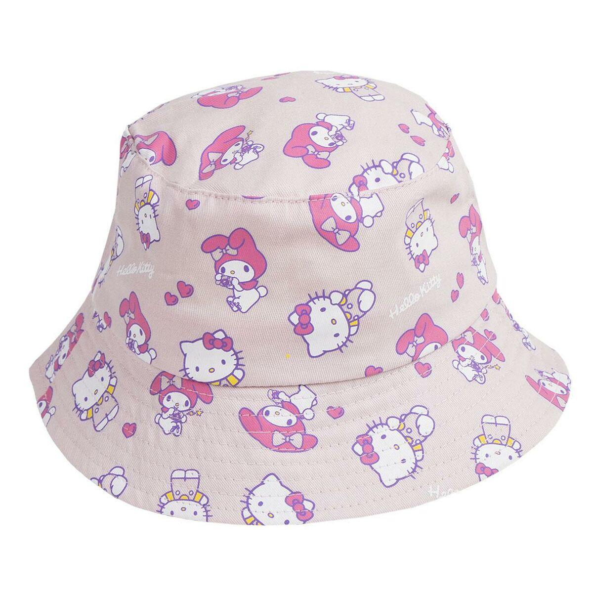 Hello Kitty bøllehat - Pink, 52 cm, 100 % bomuld