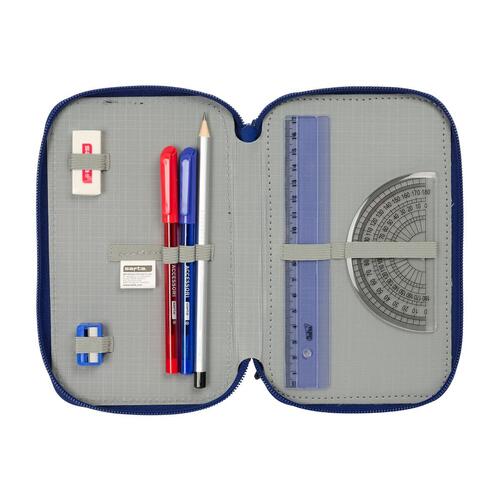 Tredobbelt Penalhus F.C. Barcelona Marineblå 12,5 x 19,5 x 5,5 cm 37 Dele