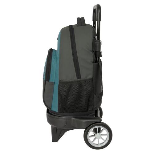 Skolerygsæk med Hjul Safta Urban style Blå Grå 33 x 45 x 22 cm