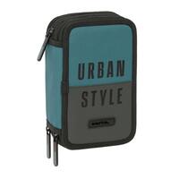 Tredobbelt Penalhus Safta Urban style Blå Grå 12,5 x 19,5 x 5,5 cm 37 Dele