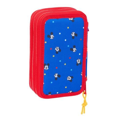 Tredobbelt Penalhus Mickey Mouse Clubhouse Good day Blå 12,5 x 19,5 x 5,5 cm 37 Dele