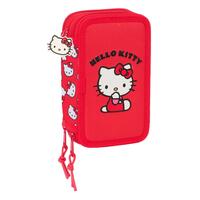 Tredobbelt Penalhus Hello Kitty Iconic Hvid Rød 12,5 x 19,5 x 5,5 cm 37 Dele
