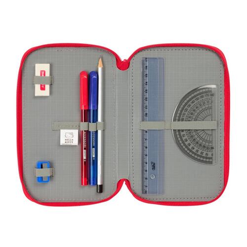 Tredobbelt Penalhus Hello Kitty Iconic Hvid Rød 12,5 x 19,5 x 5,5 cm 37 Dele